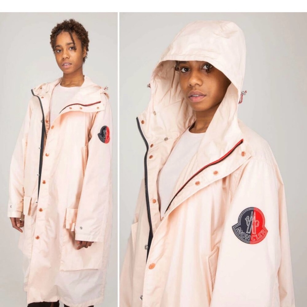 NWT Moncler Elias Oversized Long Parka Jacket Down Filled Light Pink Sz 3/US L